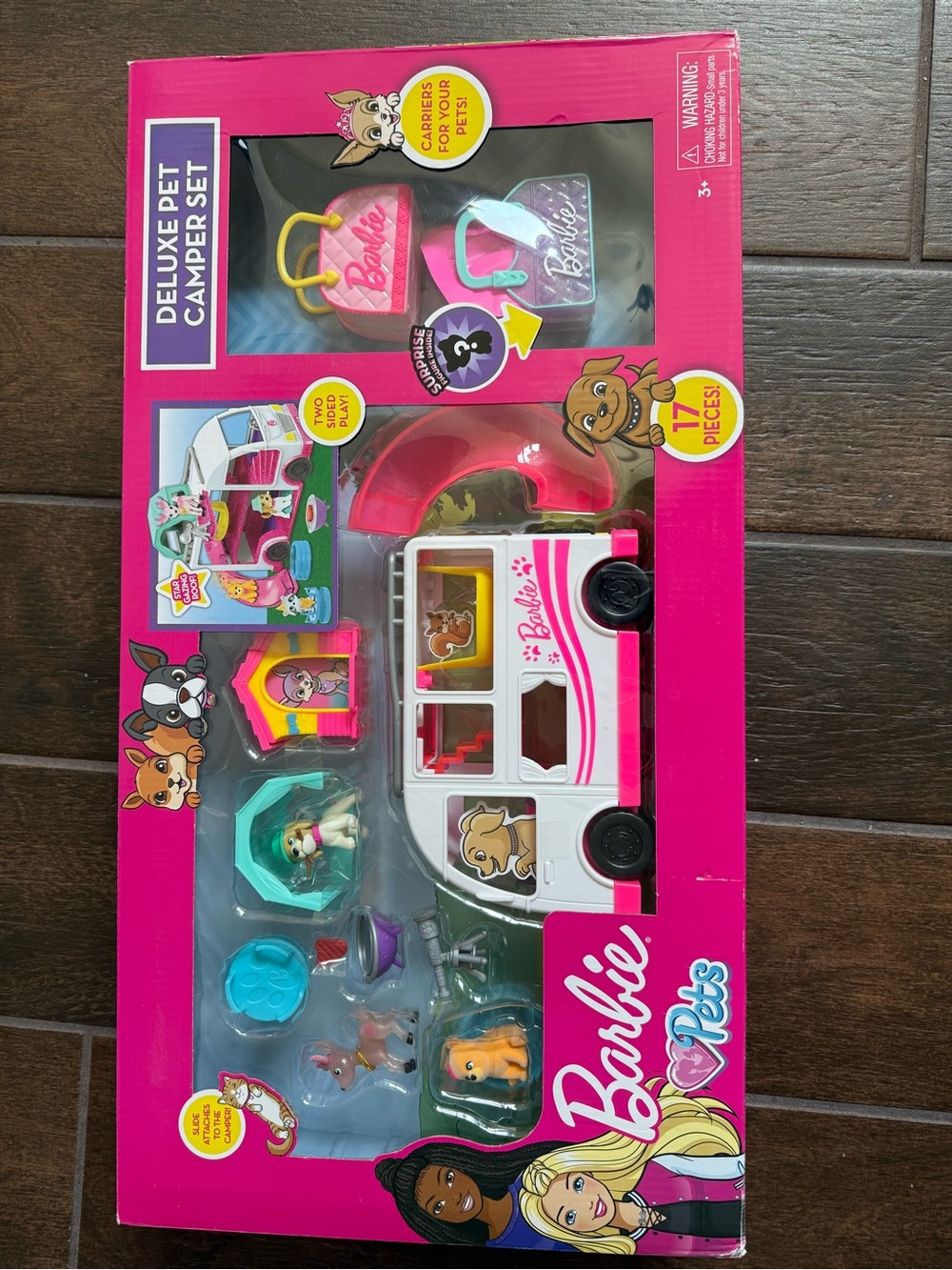 Barbie Pet Camper Playset in Pink and White with Teal Accents